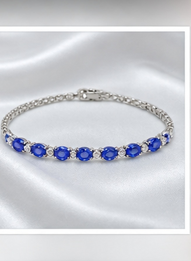 Pulseira Tanzanitas e Brilhantes