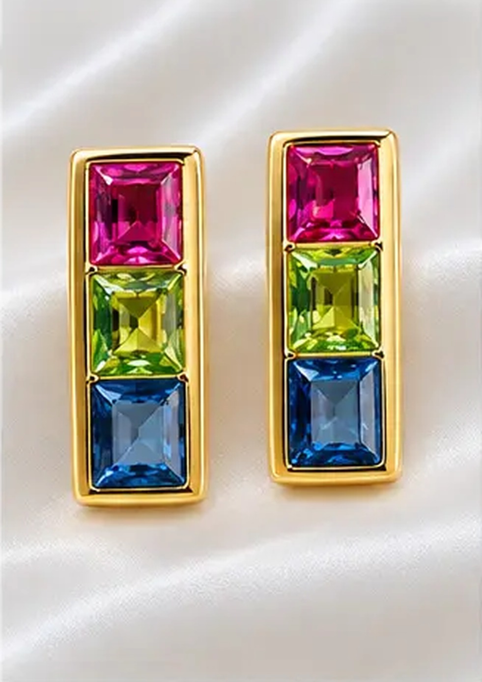 Brinco Retangular Rainbow